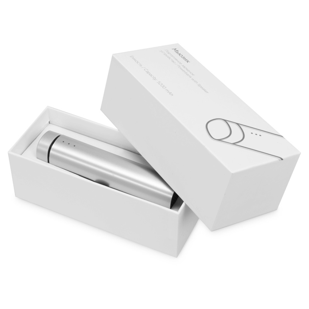 Портативное зарядное устройство "Мьюзик", 5200 mAh, серебристый