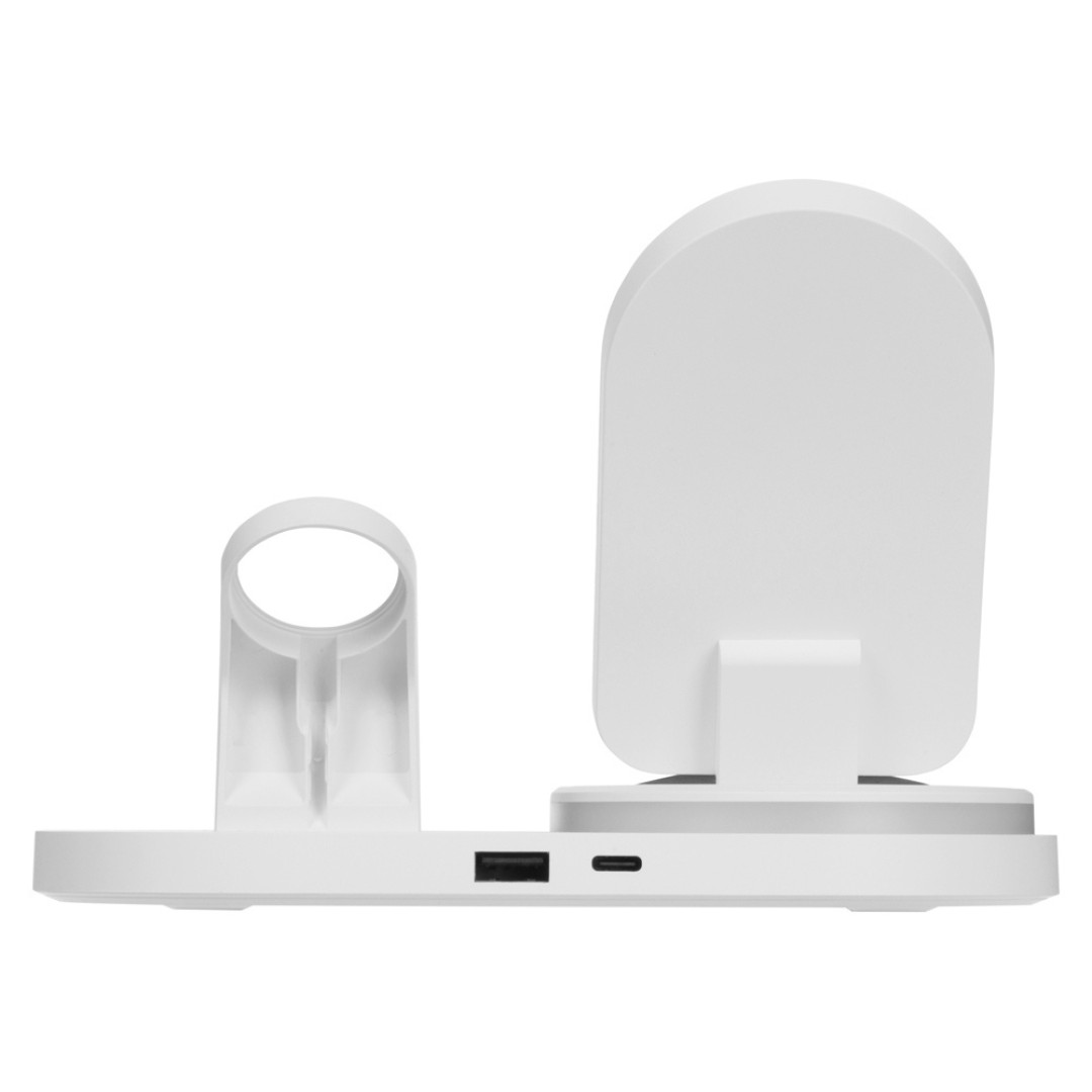 Складная зарядная станция с беспроводной зарядкой «Flashport», 15 Вт, белый