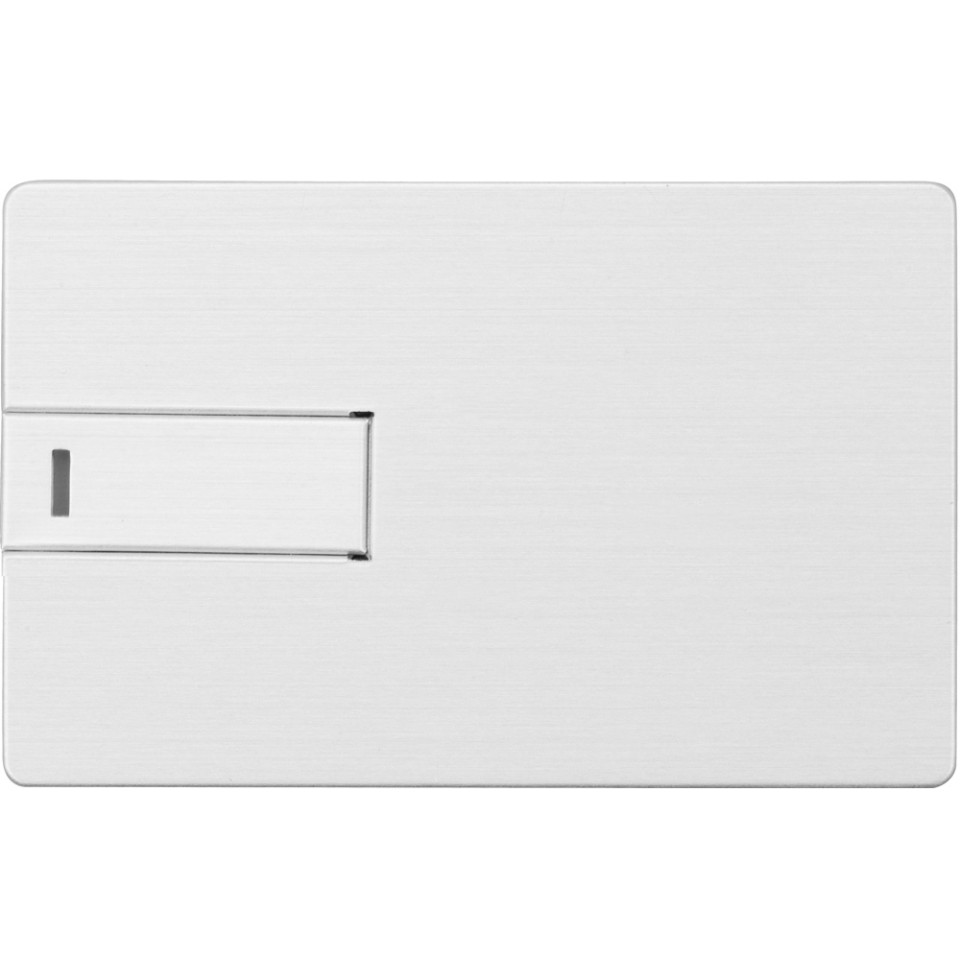 Флеш-карта USB 2.0 16 Gb в виде металлической карты "Card Metal", серебристый