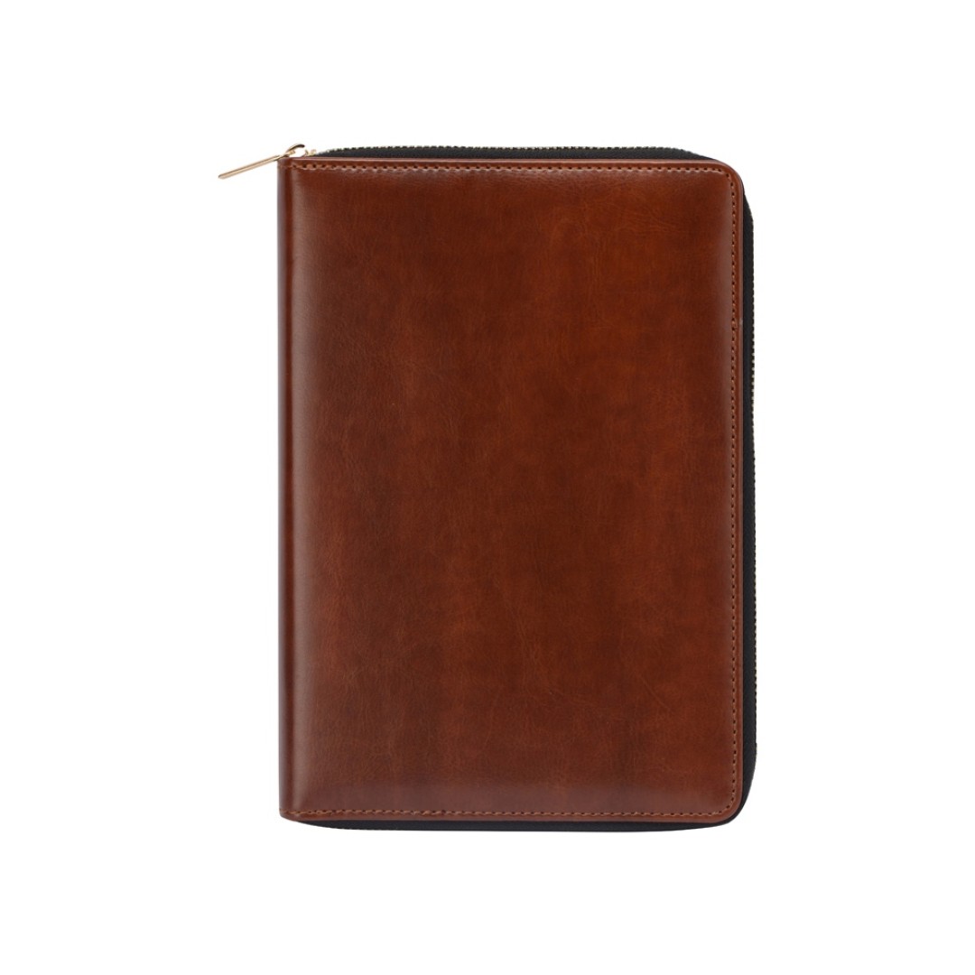 Бизнес-блокнот на молнии А5 «Fabrizio», 80 листов,  коричневый