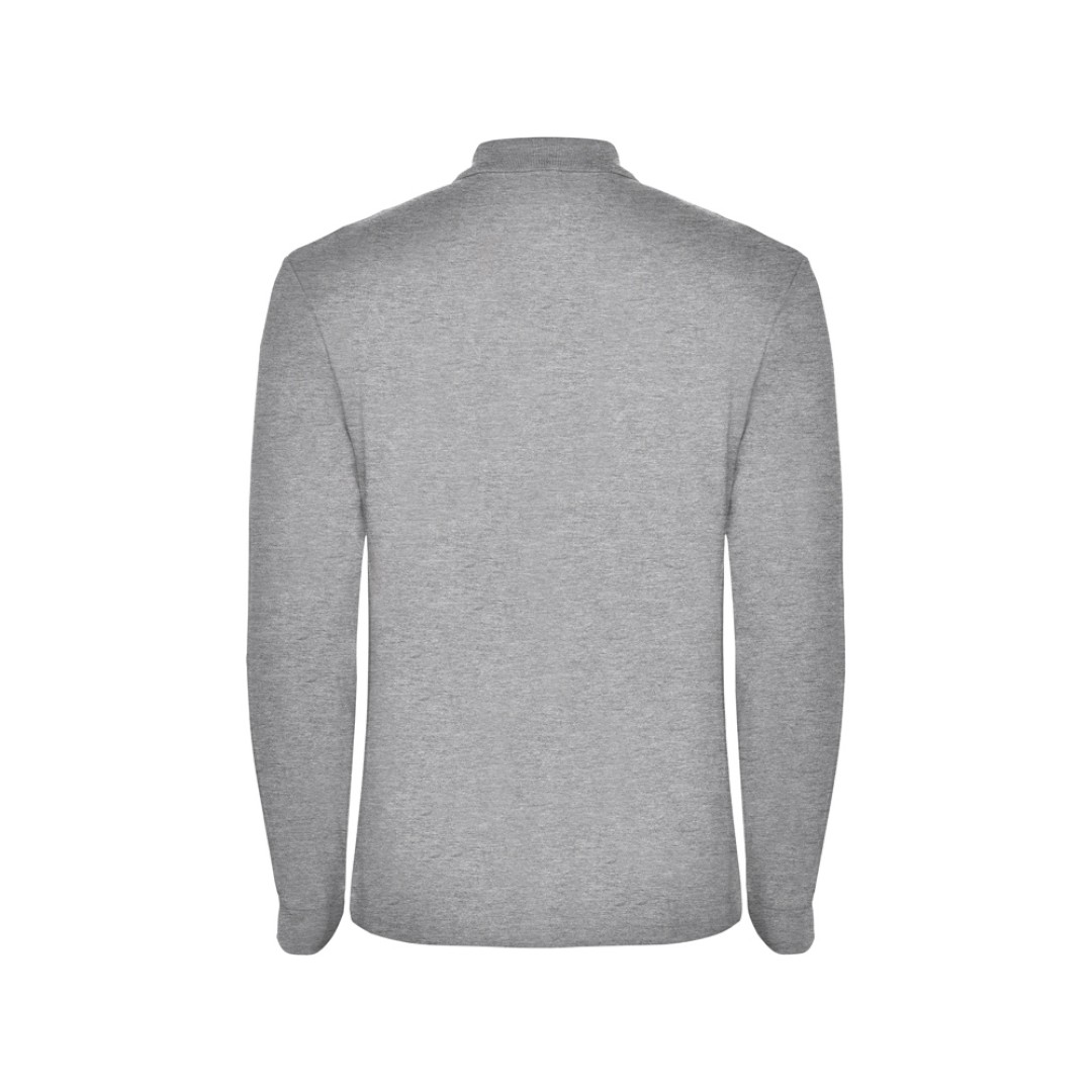 Рубашка поло "Estrella" мужская с длинным рукавом, серый меланж