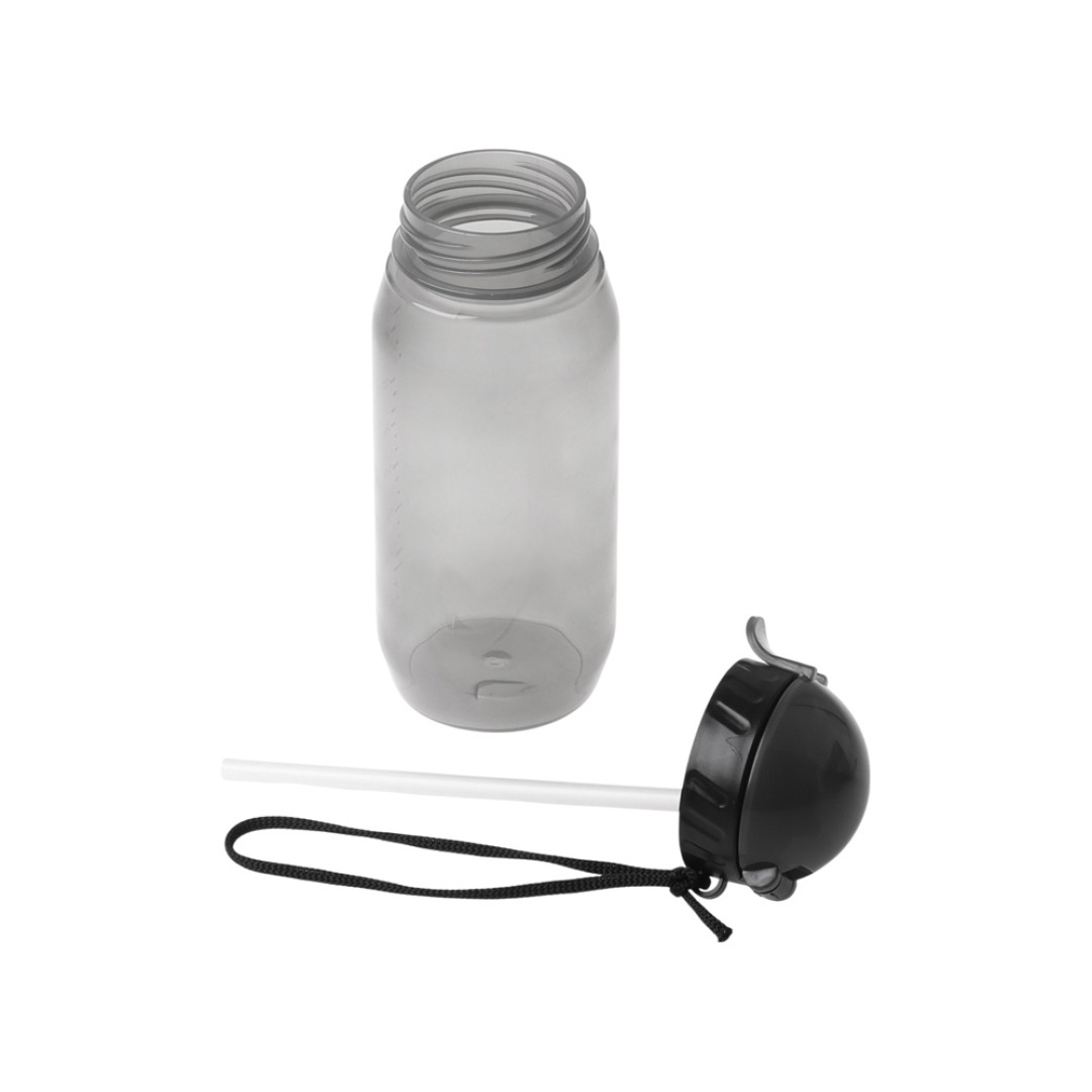 Бутылка для воды с трубочкой «Little», 400 мл, серый