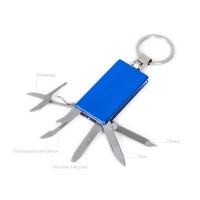 Мультитул-брелок 5-в-1 «Badge», синий