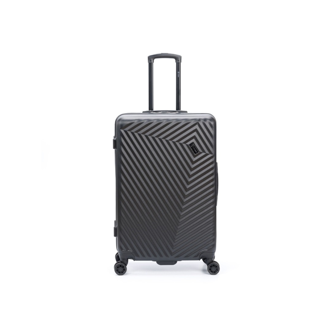 Чемодан TORBER Lama, чёрный, ABS-пластик, 49 х 29,5 х 77 см, 92 л