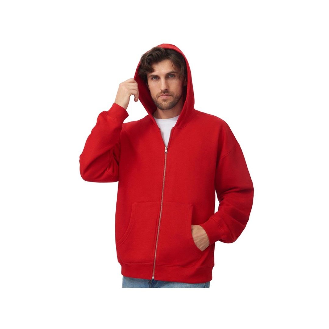 Толстовка оверсайз с капюшоном на молнии «Monaco», красный