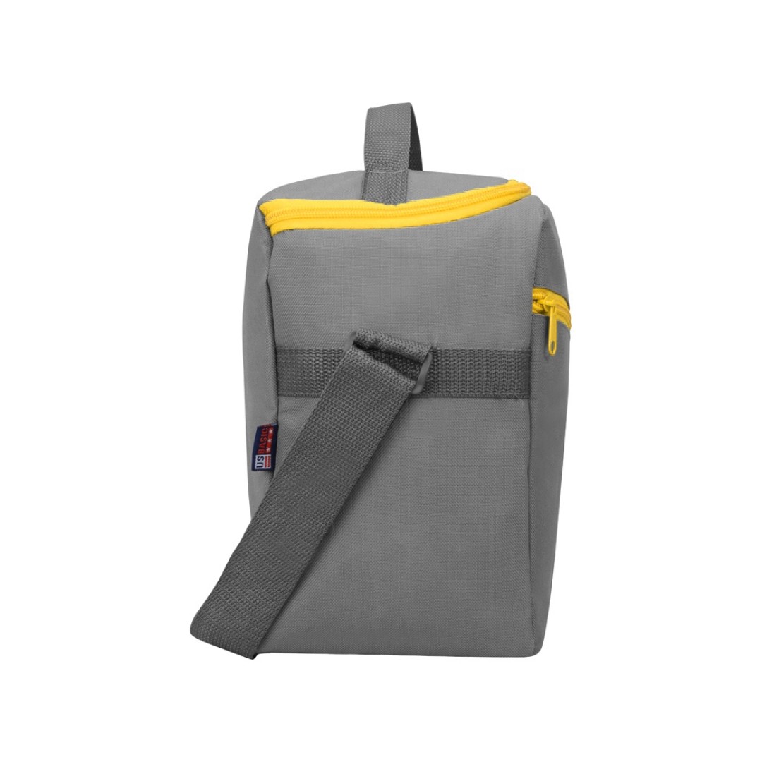 Изотермическая сумка-холодильник "Classic" c контрастной молнией, серый/желтый