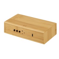 Часы настольные с беспроводной зарядкой «Index», 10 Вт, бамбук