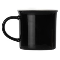 Кружка Countryside S с белым ободком, белая внутри, черная снаружи, черный