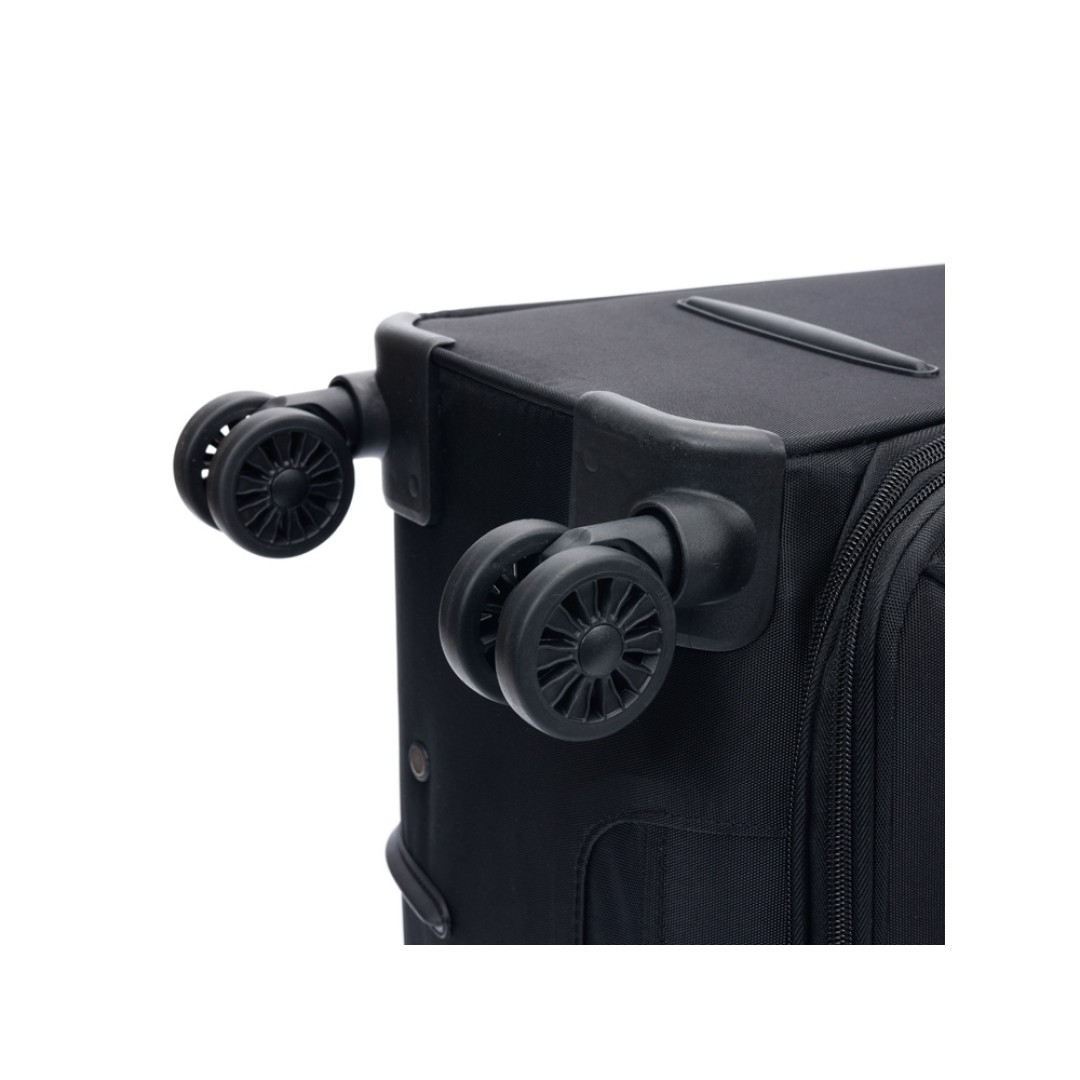 Чемодан TORBER Brosno, чёрный, нейлон 600D, 48 х 22 х 78 см, 85 л
