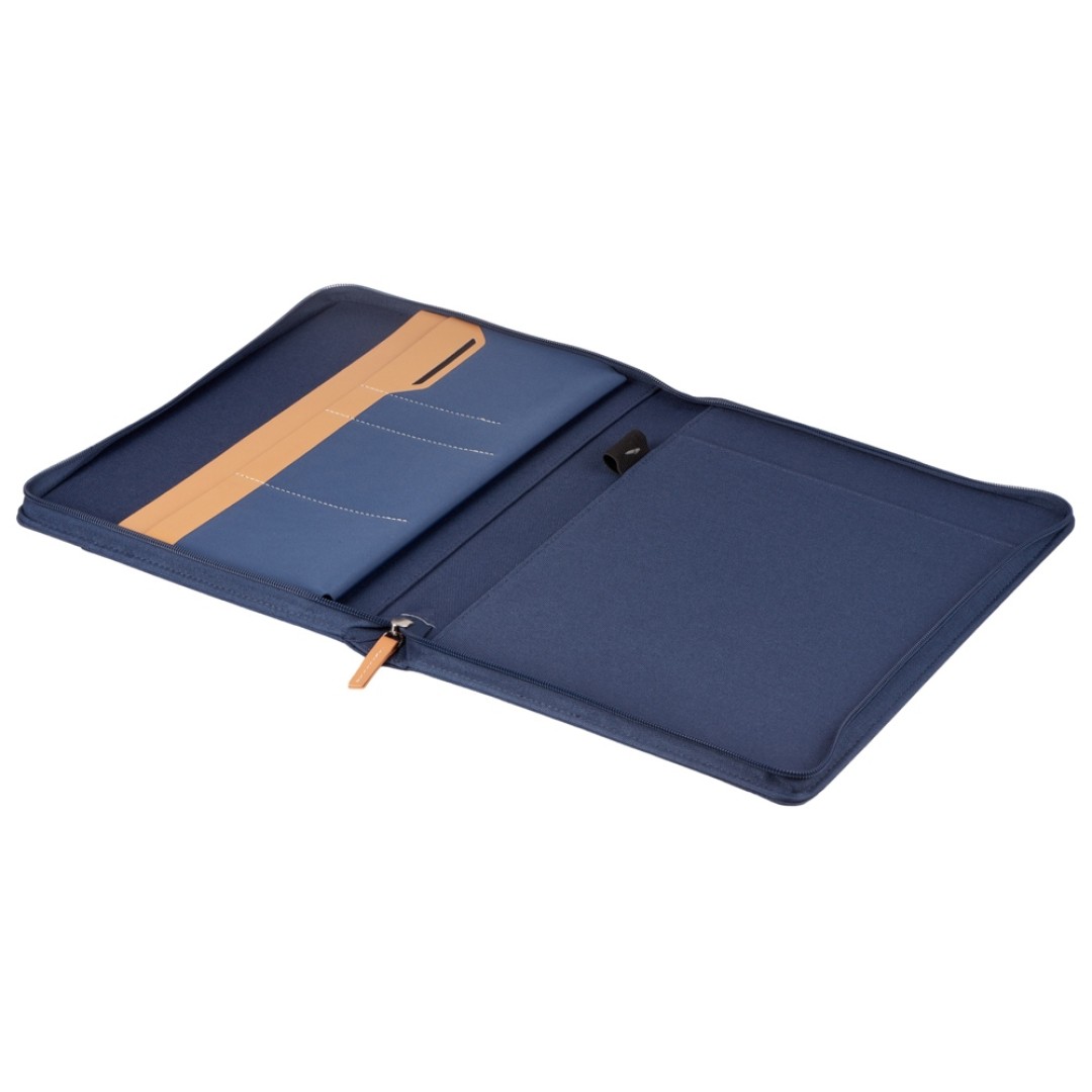 Портфолио А4 из RPET на молнии "Harvey", 40 л FSC бумаги, синий