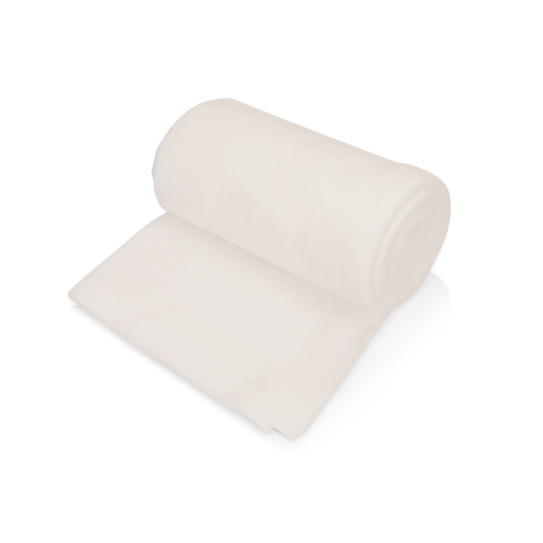 Подарочный набор: кукла фарфоровая, плед флисовый, синий/белый