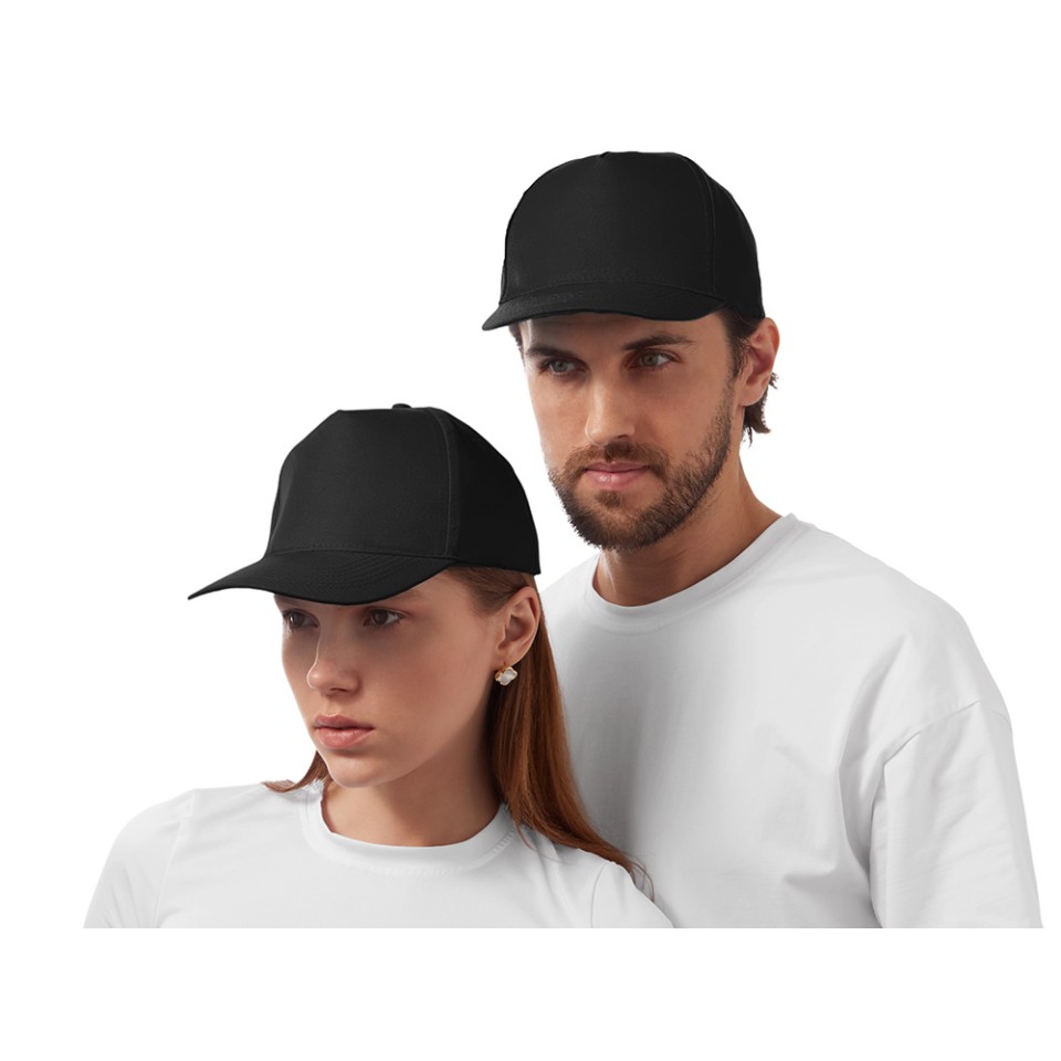 Бейсболка "Poly" 5-ти панельная 120 гр, черный