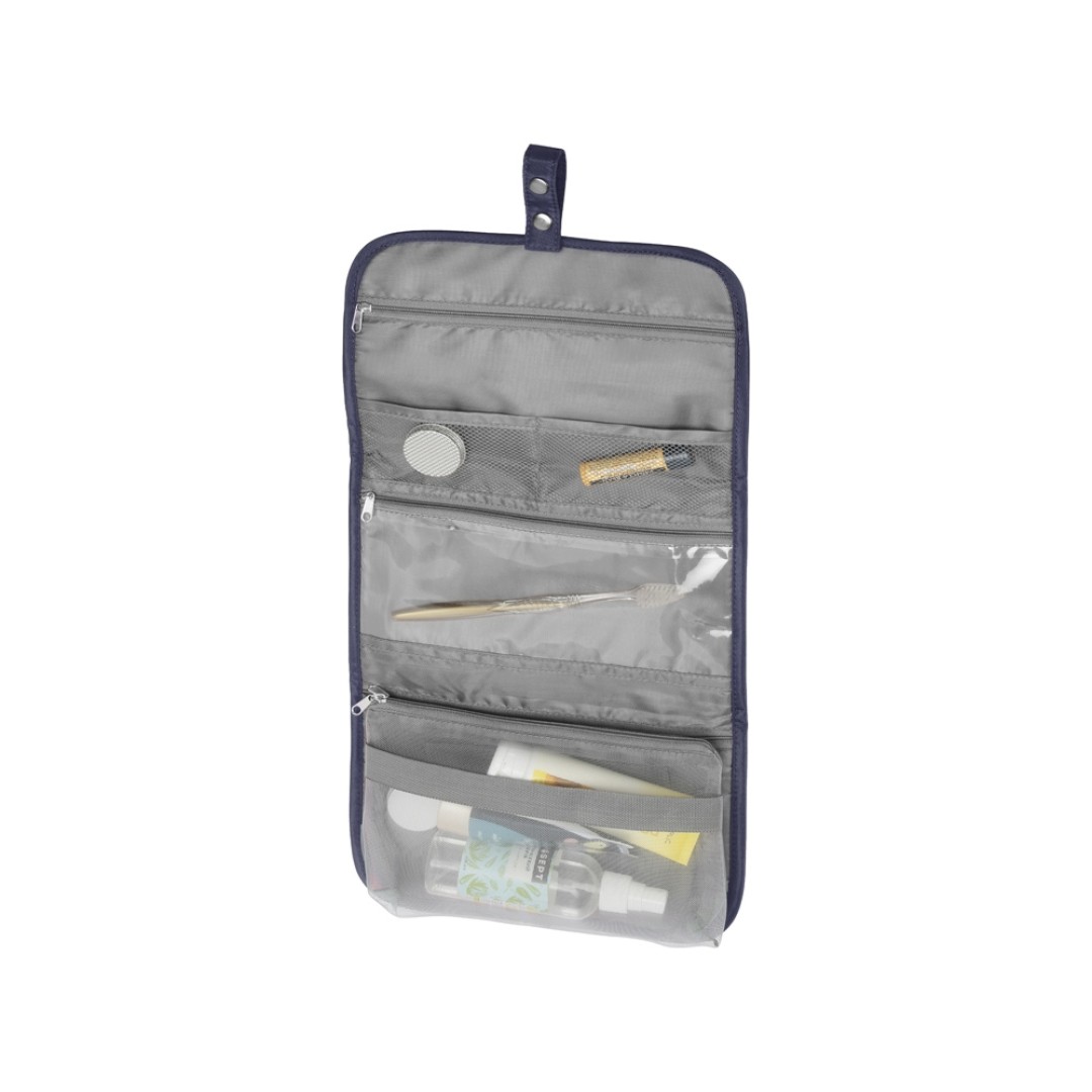 Несессер для путешествий со съемной косметичкой "Flat", темно-синий