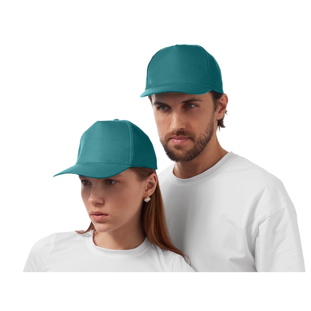 Бейсболка "Poly" 5-ти панельная 120гр, пыльно-бирюзовый