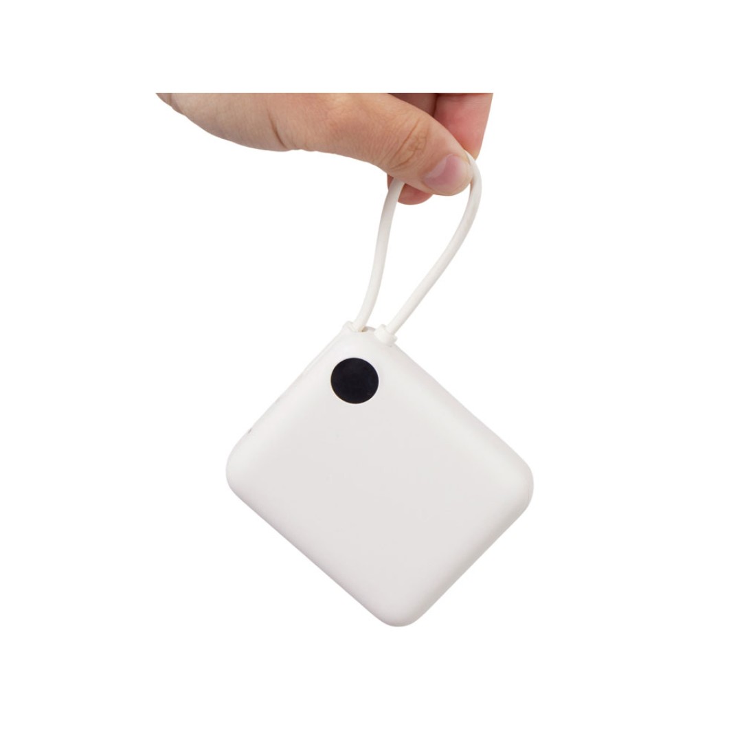 Внешний аккумулятор со встроенным кабелем «Liri», QC/PD, 10000 мАч, теплый белый