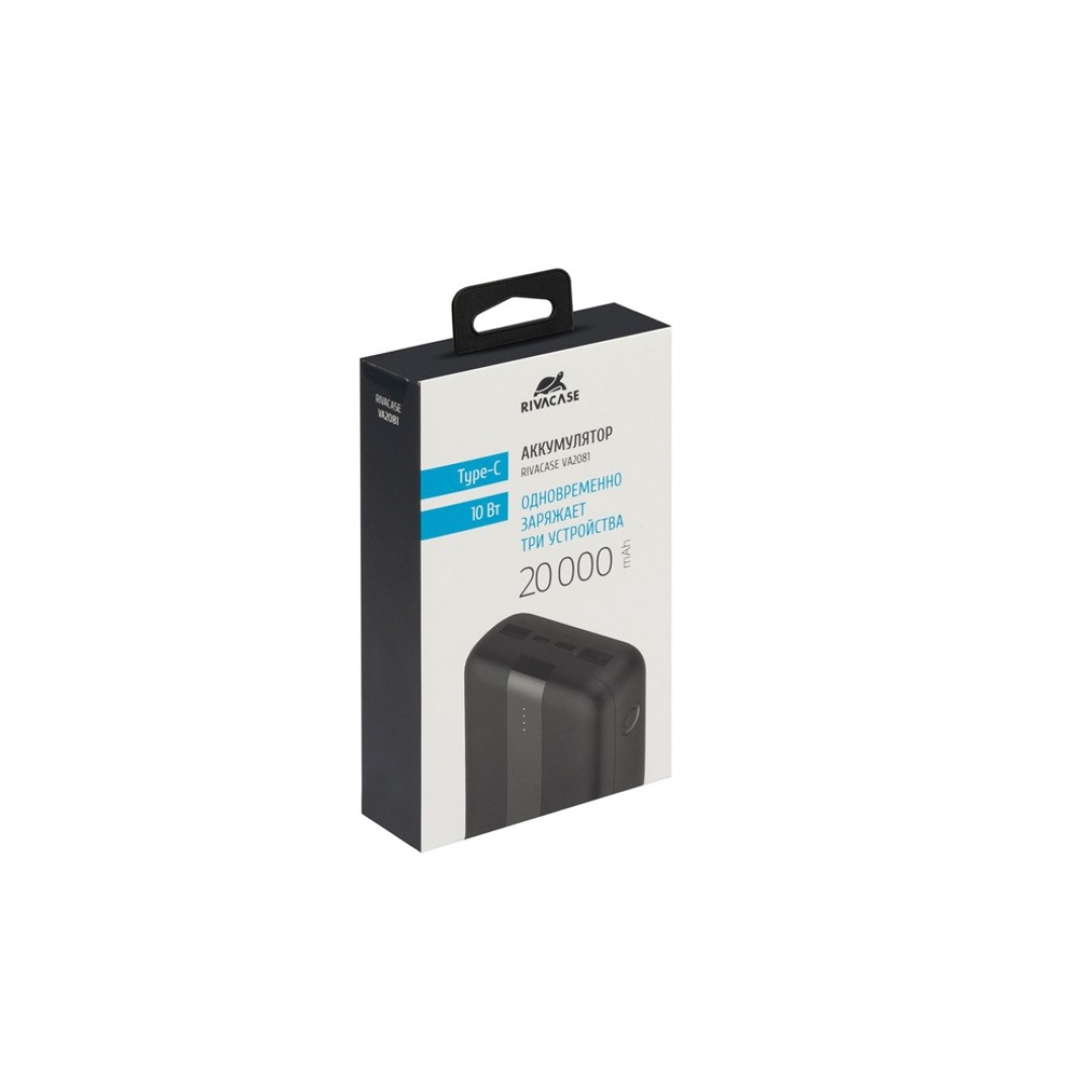 RIVACASE VA2081 (20000 мАч) внешний аккумулятор, черный 12/24