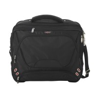 Чемодан на колесиках "Proton", удобная для прохождения досмотра, черный