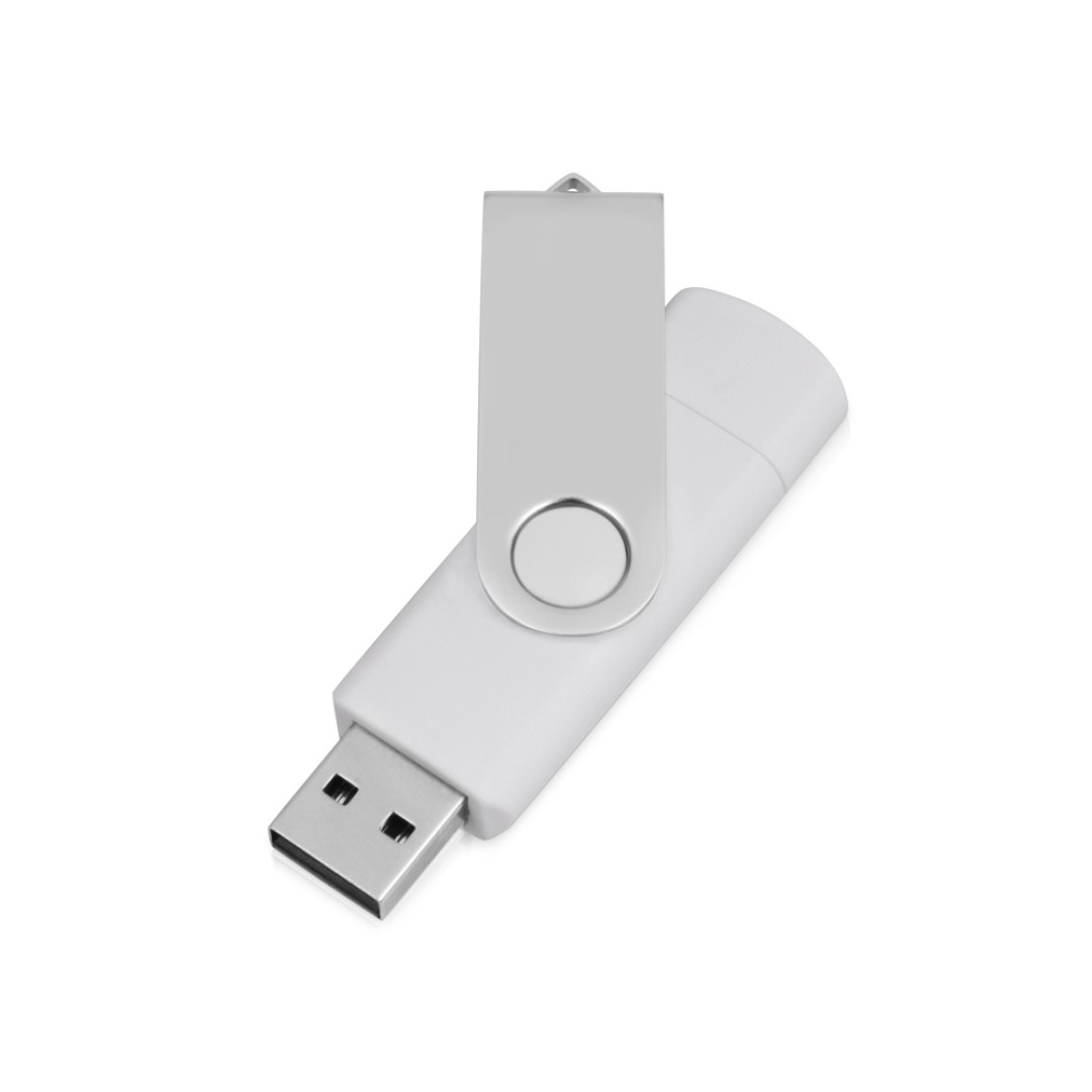 USB/micro USB-флешка 2.0 на 16 Гб «Квебек OTG», белый