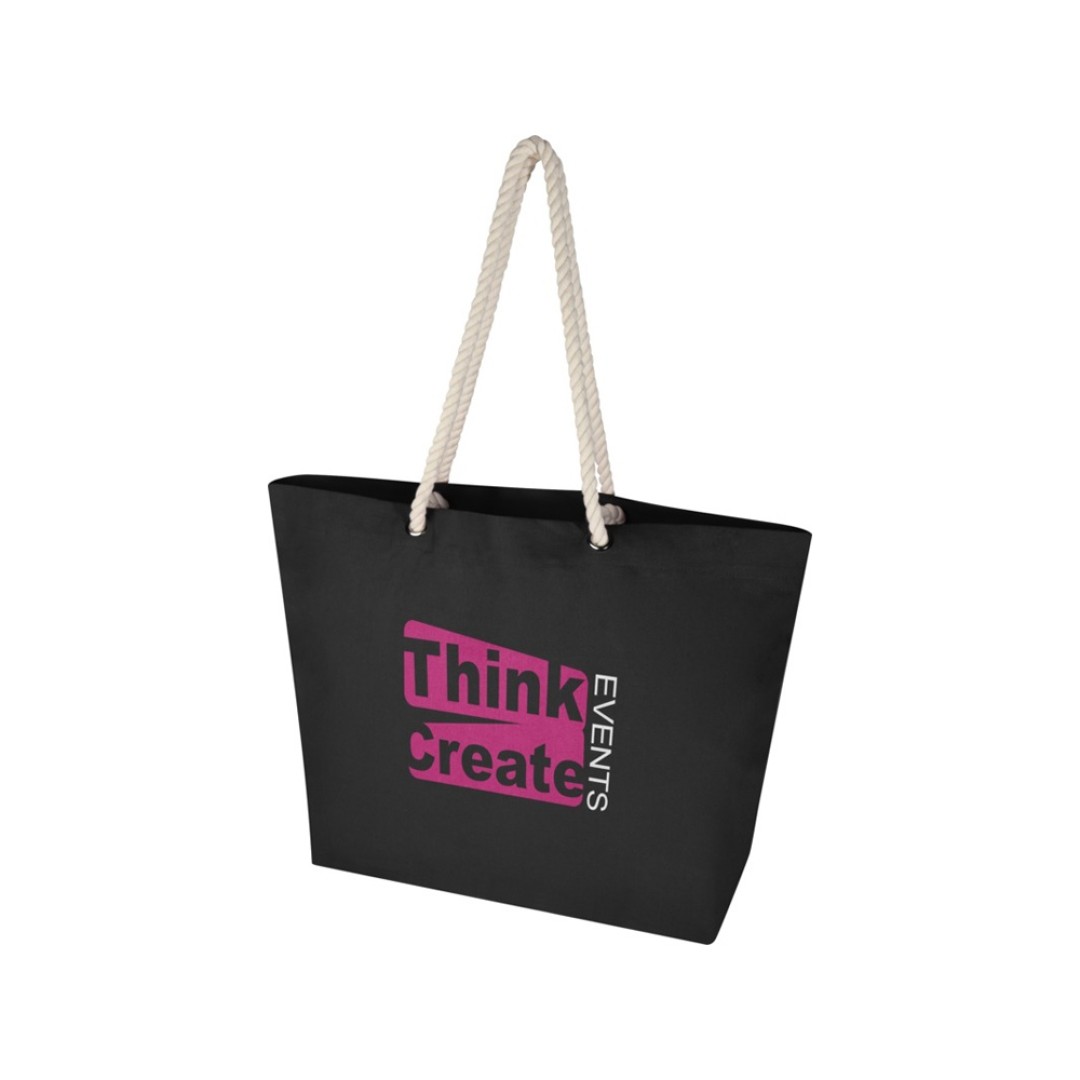 Florida пляжная эко-сумка из переработанного материала, сертифицированного по стандарту GRS, плотностью 270 г/м2 18L - сплошной черный / сплошной черный