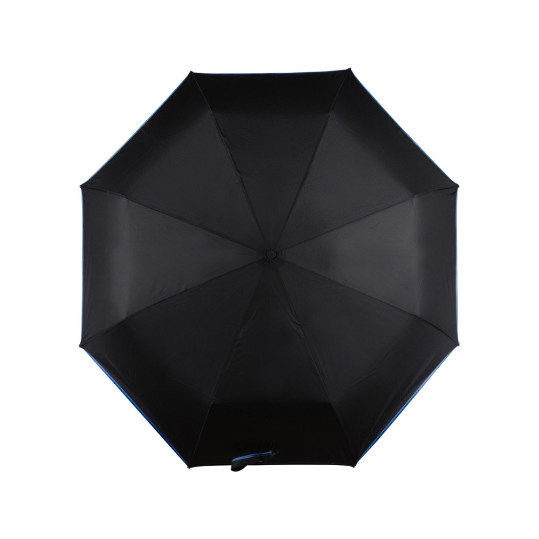 Зонт складной "Уоки", черный/синий (Р)
