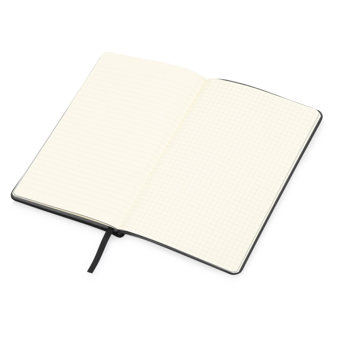 Блокнот «Notepeno» 130x205 мм с тонированными линованными страницами, черный