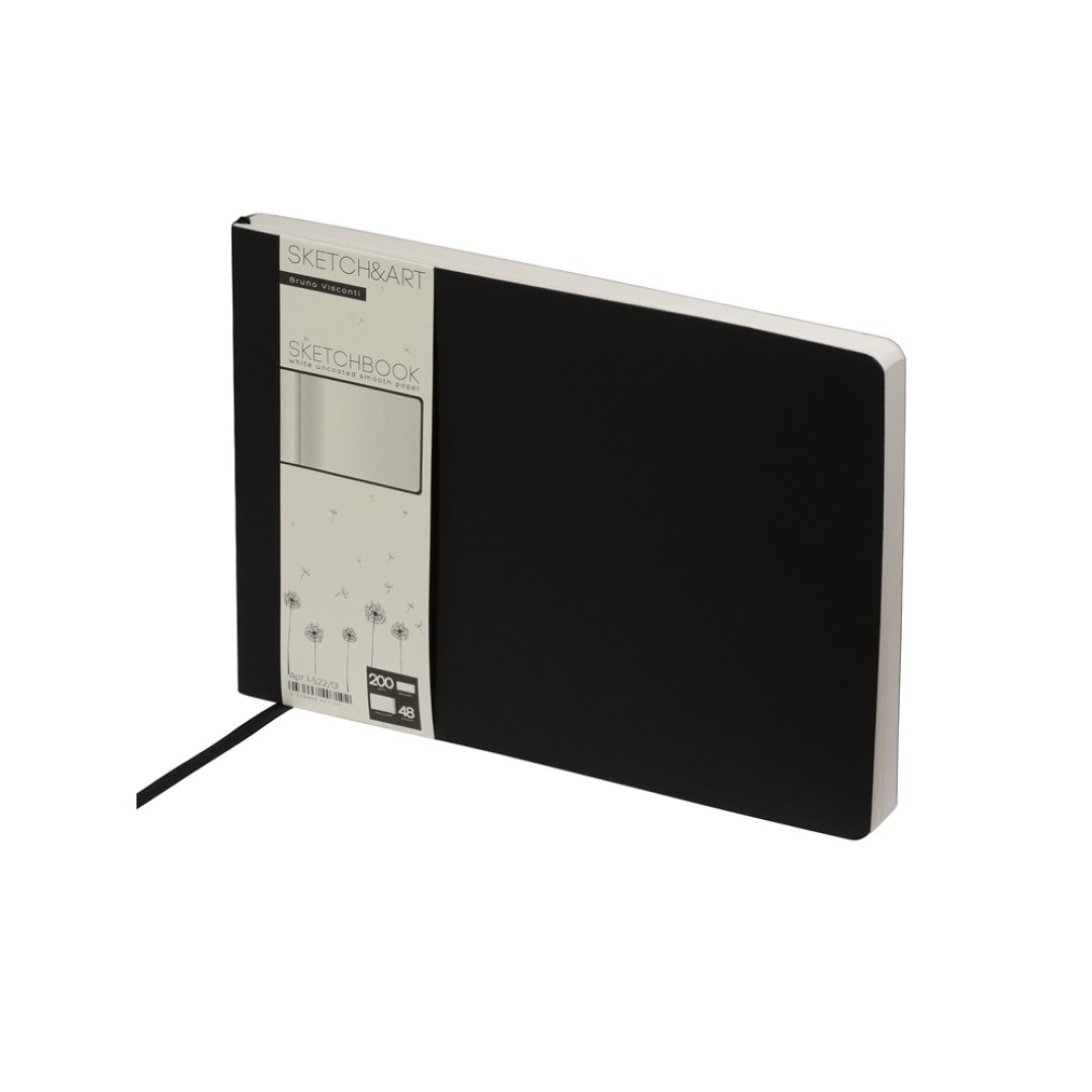Скетчбук "Sketch & Art" в мягком переплете 250х179 мм, 48 л. белой бумаги 200 гр., черный