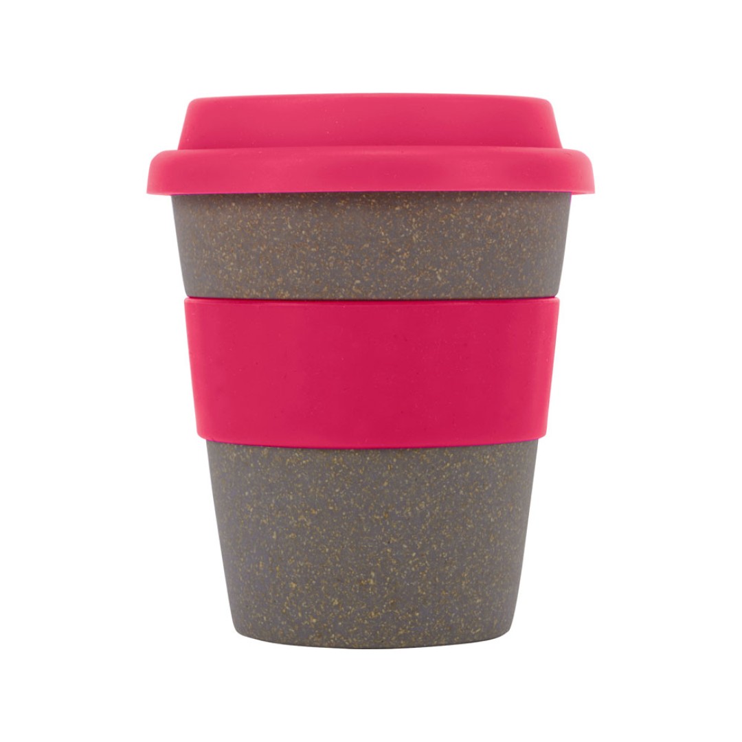 Стакан с силиконовой крышкой "Cafe", розовый