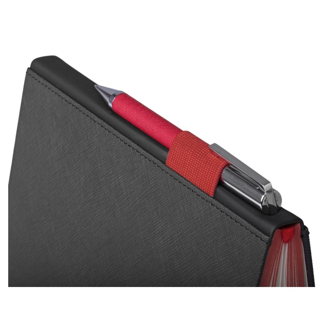 Бизнес блокнот "Bossy" с ручкой, черный и красный