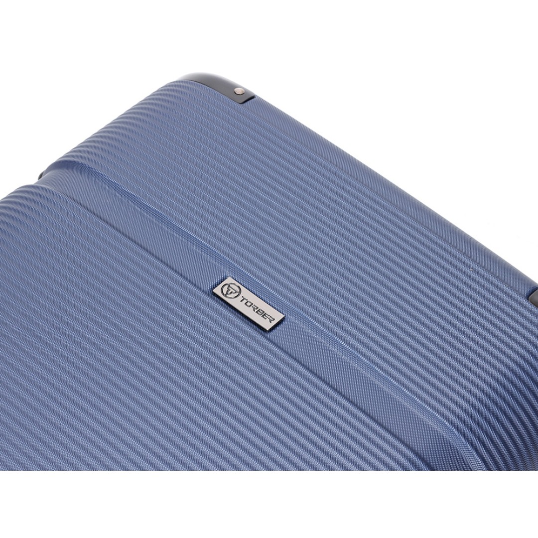 Чемодан TORBER Onego, синий, ABS-пластик, 59,5 х 39,5 х 24 см, 46 л