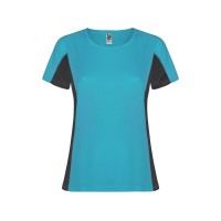 Футболка "Shanghai" женская, бирюзовый/графитовый