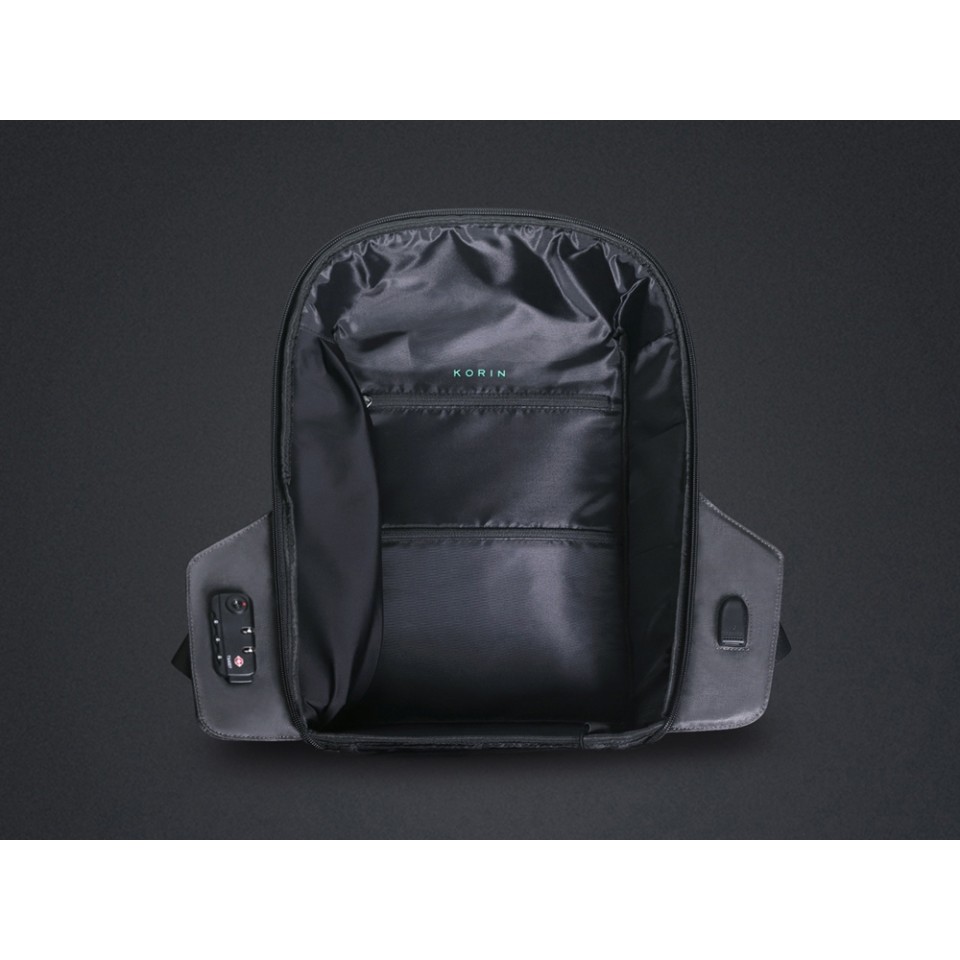 Водостойкий антикражный рюкзак Hipack для ноутбука 15.6", черный