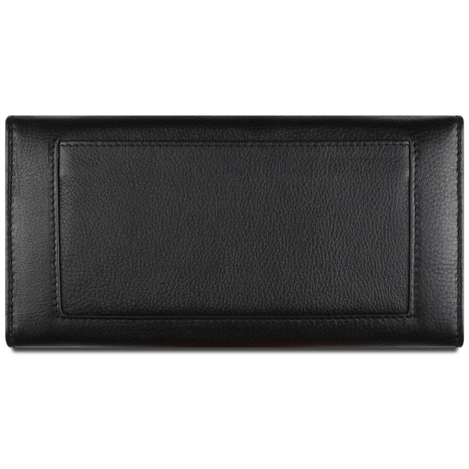 Кошелёк женский BUGATTI Lady Top, чёрный, натуральная воловья кожа, 20х2,5х10,5 см