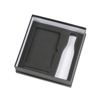 Подарочный набор c блокнотом C1, ручкой и термобутылкой, зеленое яблоко