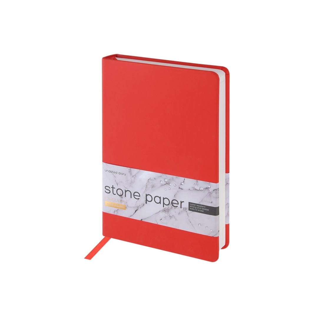 Ежедневник с каменной бумагой недатированный А5 "Carrara", красный