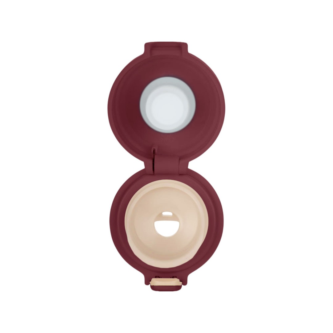 Вакуумная термокружка Waterline c кнопкой «Guard», 400 мл, тубус, бургунди