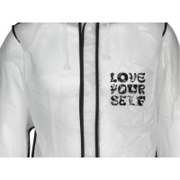 Дождевик "Providence", прозрачный/черный с чехлом (трафаретная печать)