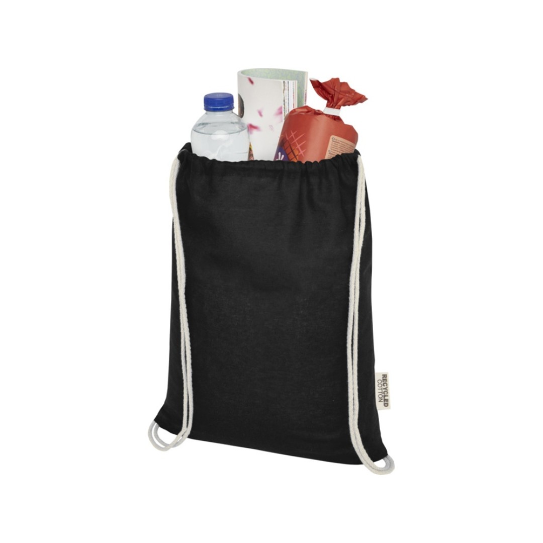 Oregon сумка-кисет из переработанного хлопка, сертифицированного согласно GRS, плотностью 140 г/м2 - сплошной черный