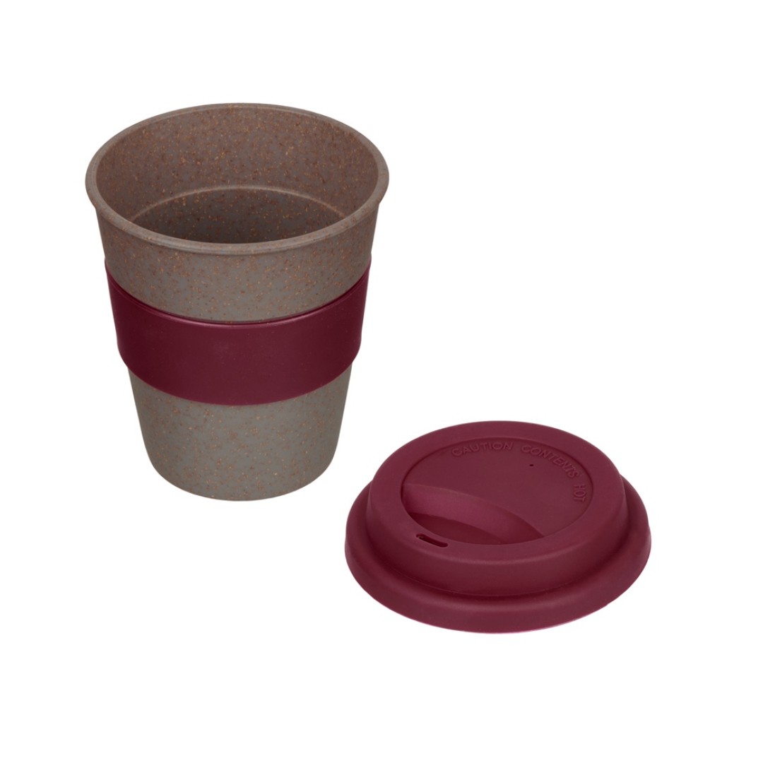 Стакан с силиконовой крышкой "Cafe", burgundy