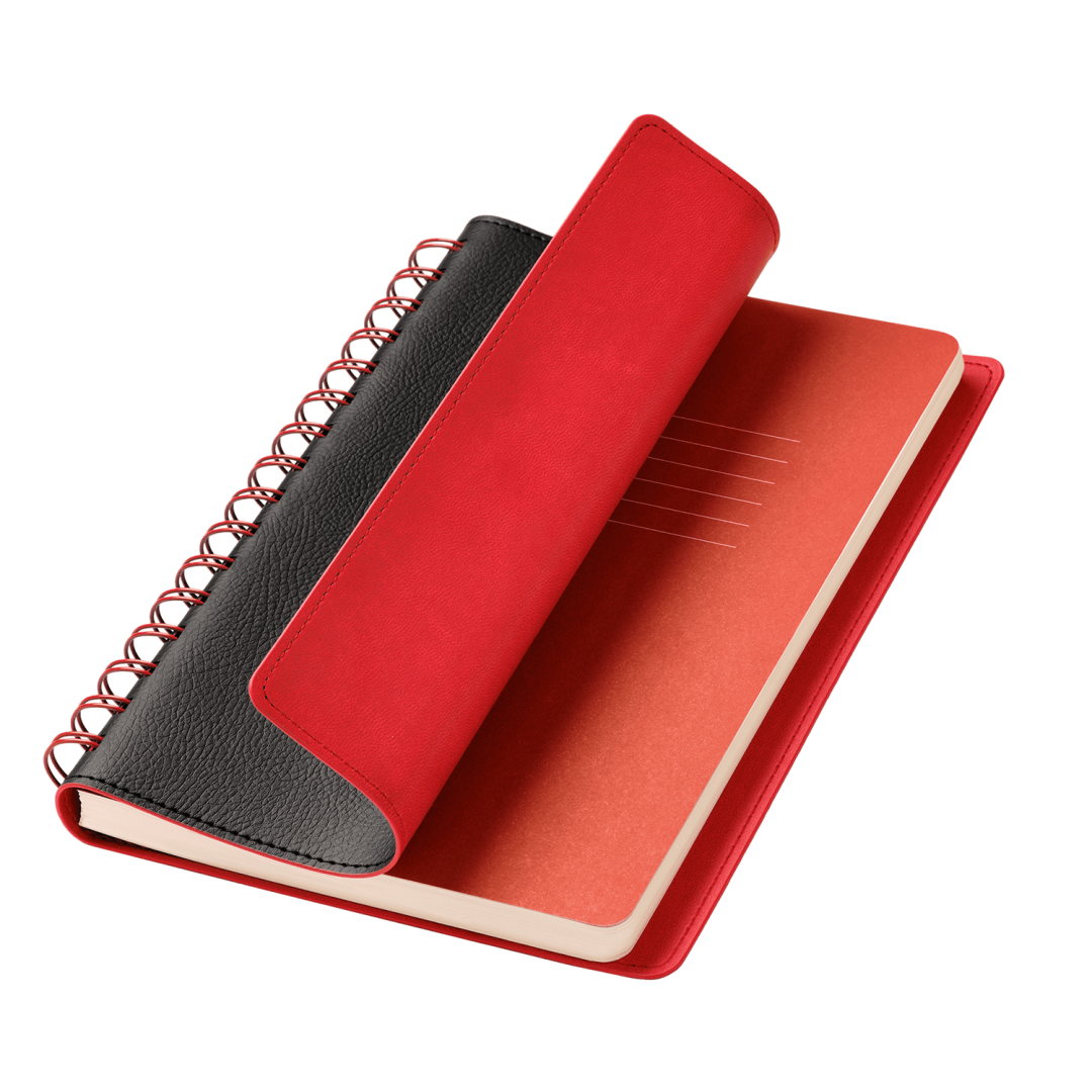 Ежедневник Vista недатированный, черный/красный