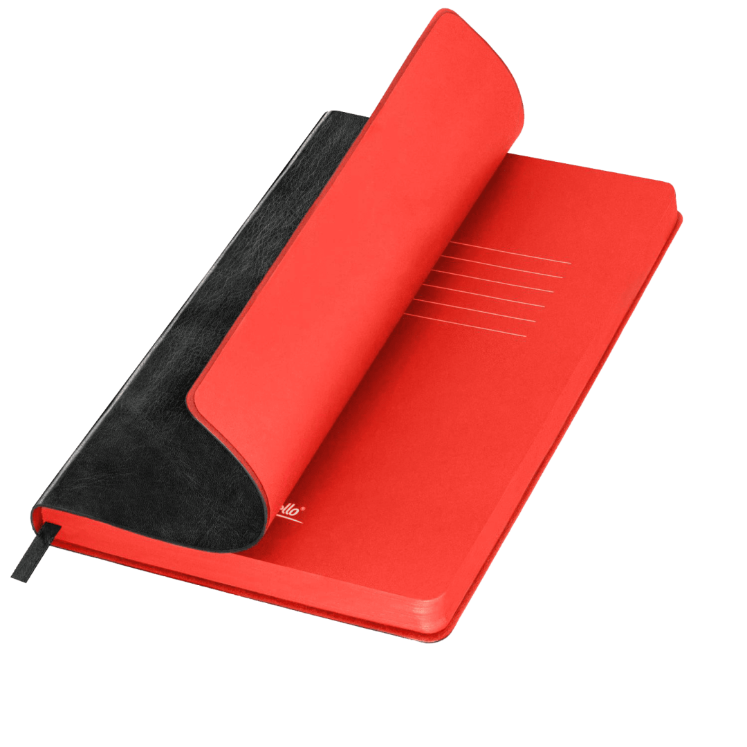 Ежедневник River side недатированный, черный/красный (с упаковкой, со стикерами)