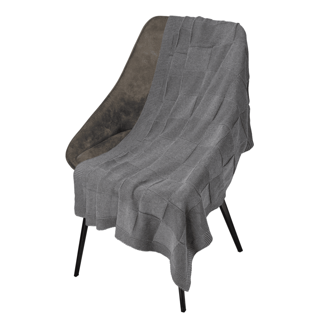 Плед Cella вязаный, серый (без подарочной коробки)