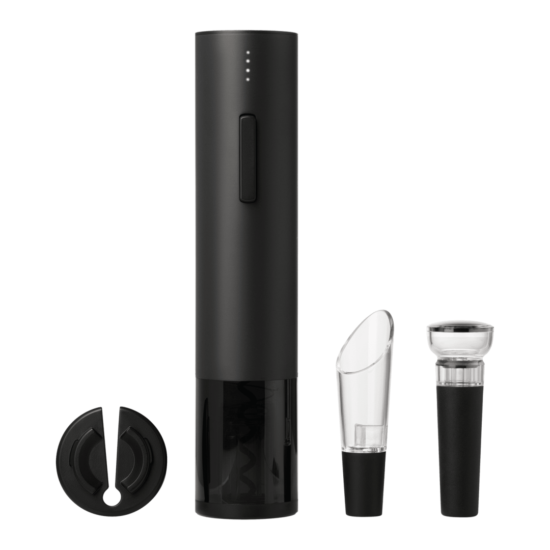 Набор для вина с электрическим штопором Sacramento, черный