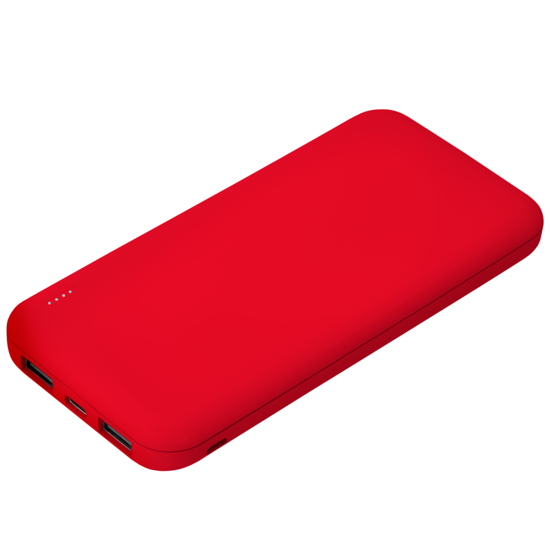 Внешний аккумулятор с подсветкой Luce 10000 mAh, красный