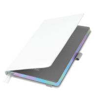 Ежедневник Galaxy недатированный, жесткая обложка, срез голограф. фольга, белый