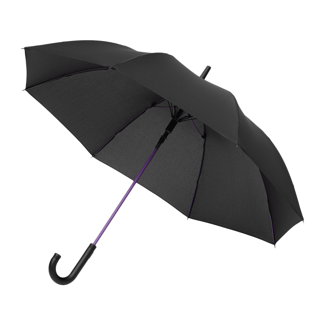 Зонт-трость Quantum, черный/фиолетовый