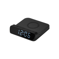 Зарядная станция с часами 15W Rigel, черная