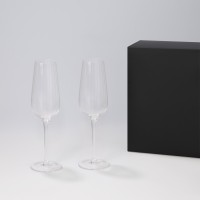 Подарочный набор 2 бокала для шампанского Blanche в черной коробке