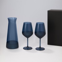 Подарочный набор декантер + 2 бокала для вина Sapphire в черной коробке