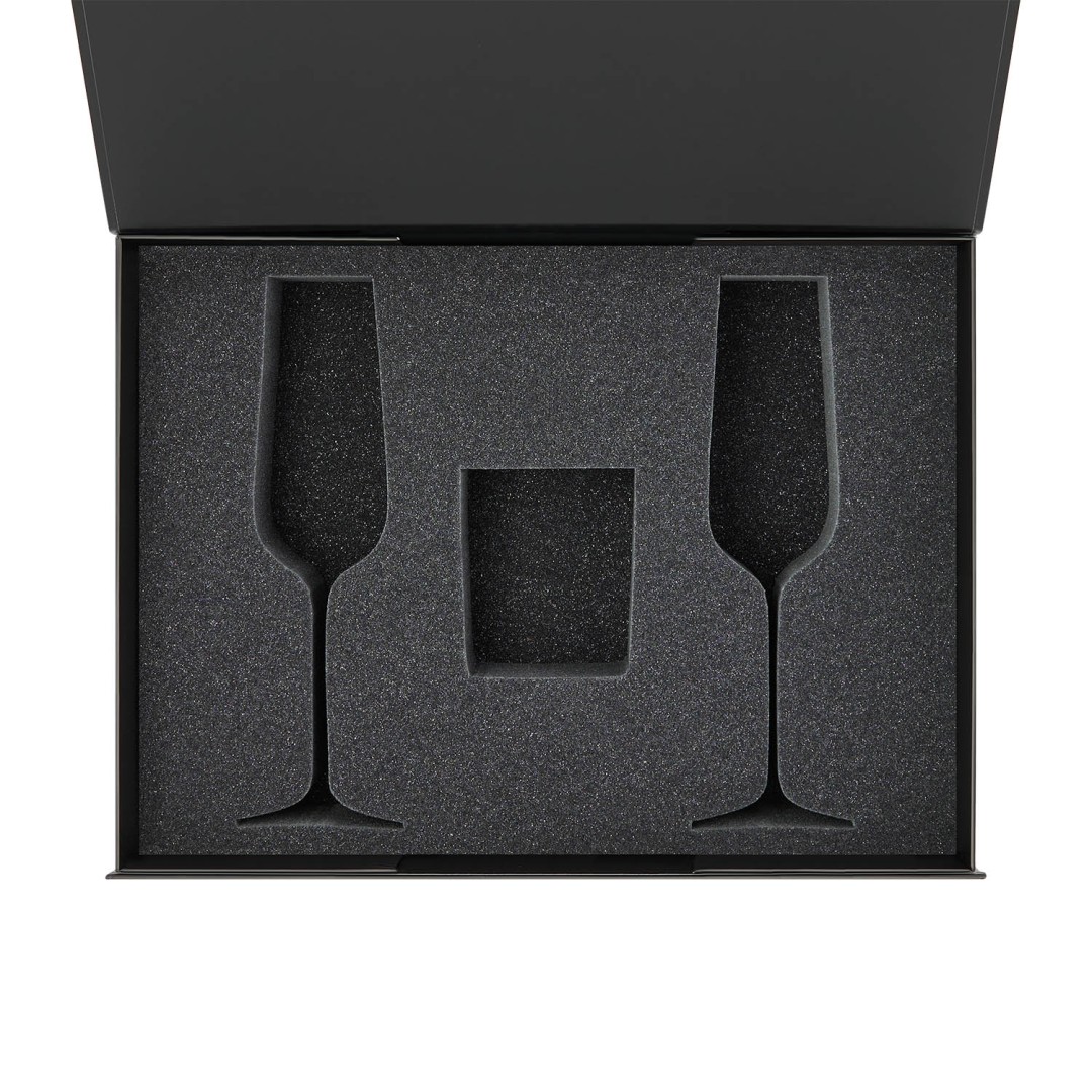 Ложемент под свечу Enigma + 2 бокала для шампанского в среднюю коробку-трансформер (арт. 695721)