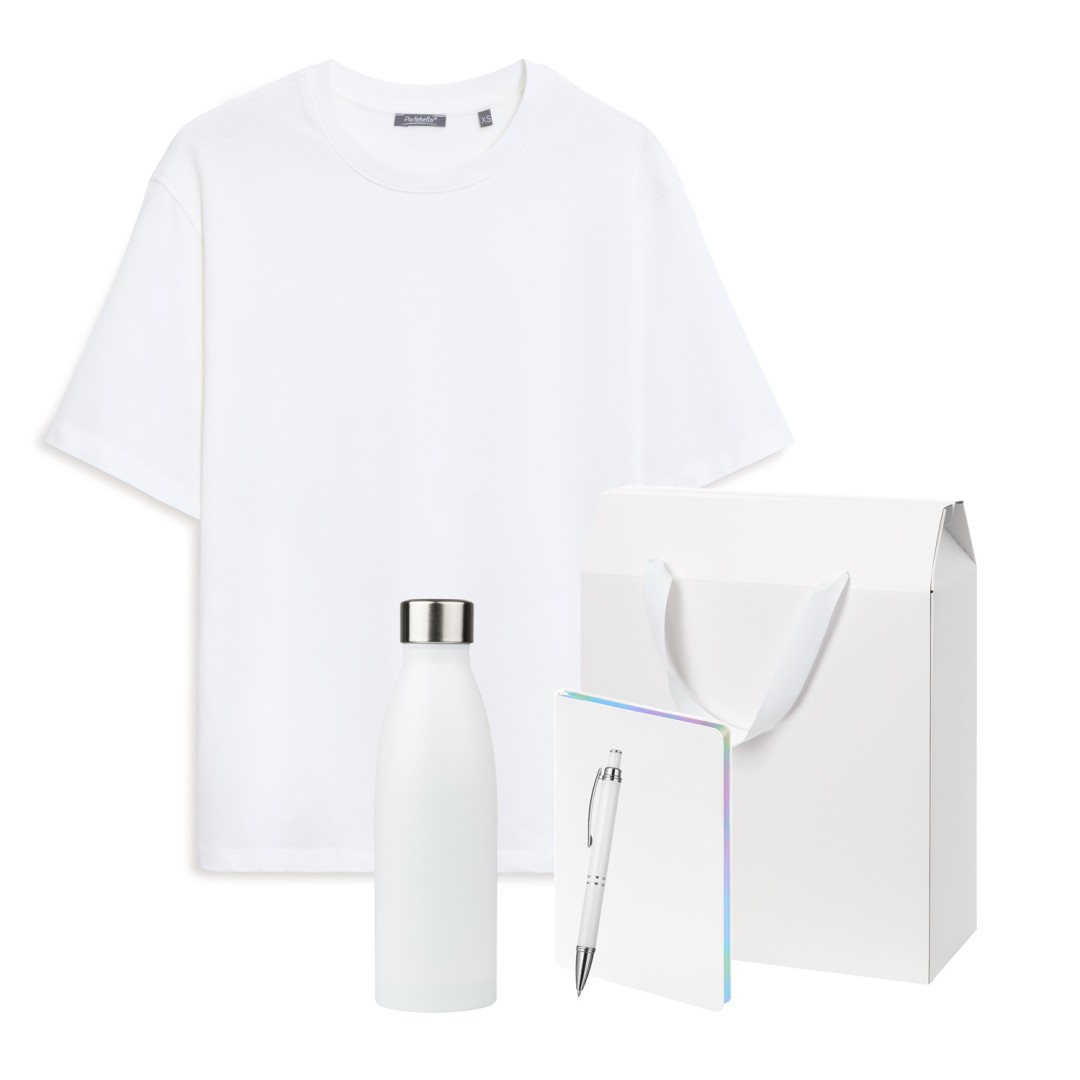 Набор с одеждой RUST (футболка, термобутылка, ежедневник, ручка), черный/белый, XS/S